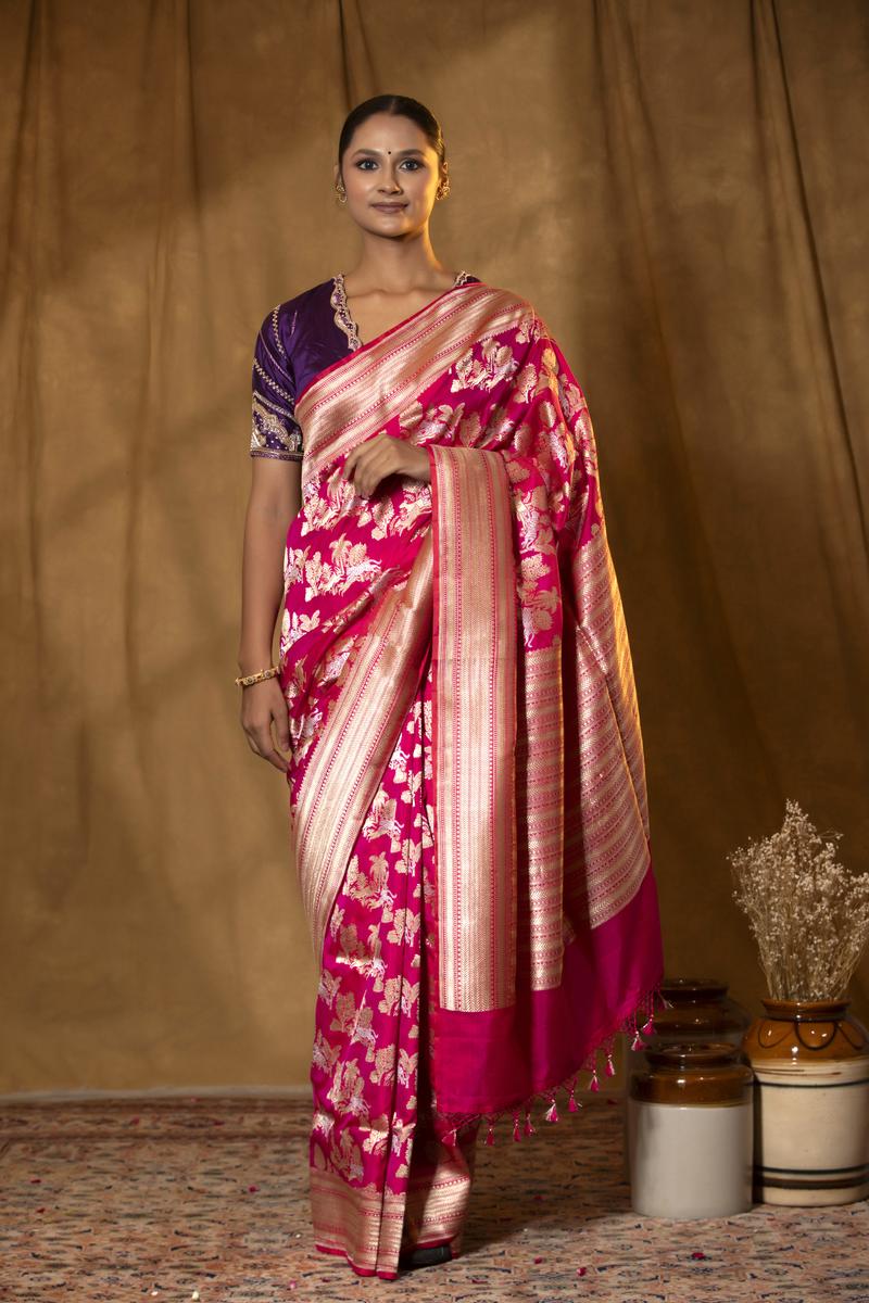 Banarasi silk saree party wear best sale