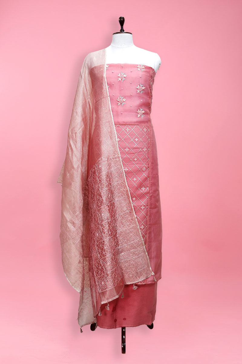 Baby Pink Handwoven Banarasi Silk Suit Set for Women Online – Chinaya  Banaras