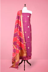 Violet Handwoven Chiniya Silk Dress Material