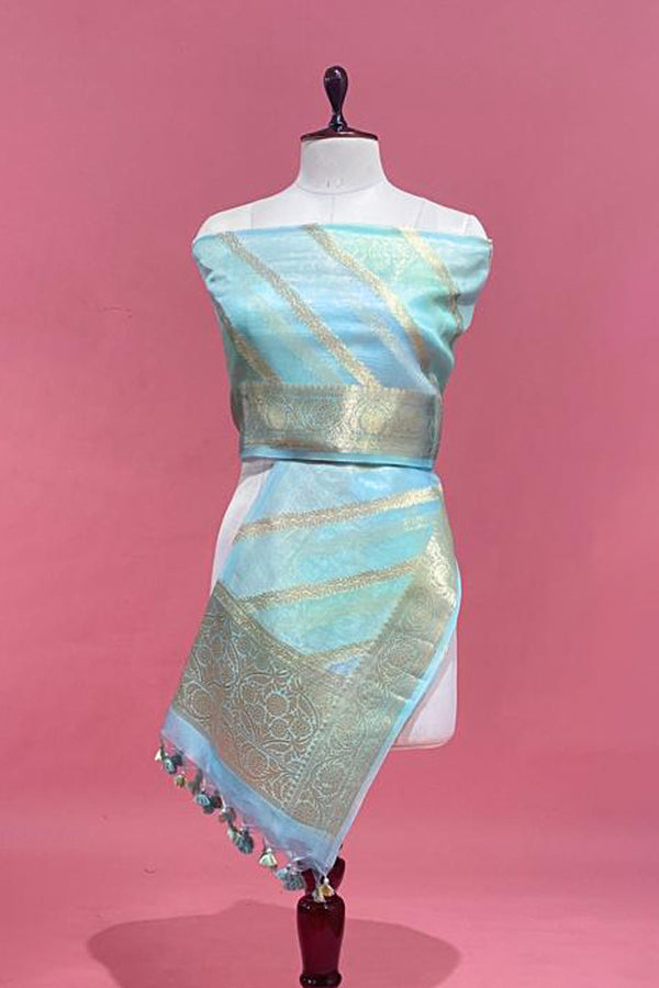 Organza Dupatta, sky blue  dupatta, Blue dupatta, bridal dupatta, Dupatta for women​