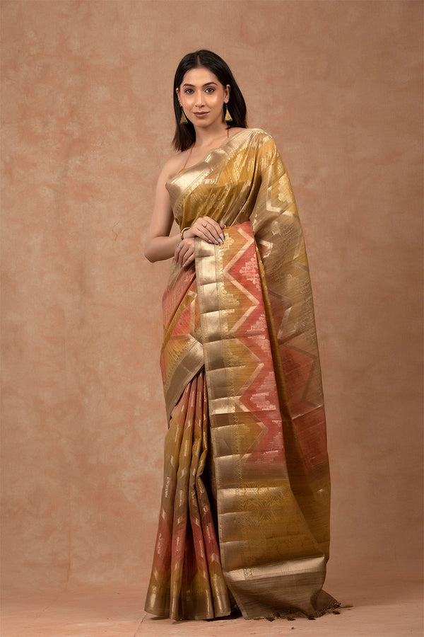 Silk saree, Semi silk saree, Yellow Saree, Party wear saree