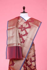 Blue Woven Cotton Banarasi Saree