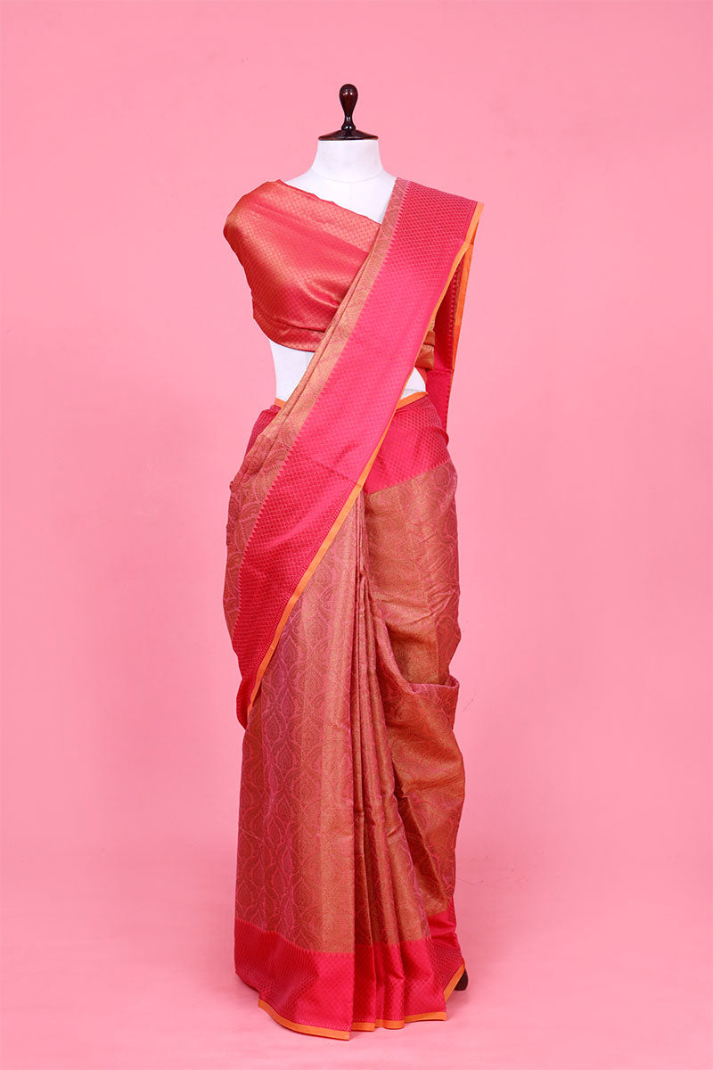 Buy Mauve Cotton Banarasi Saree Online