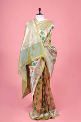 Pista Green Rangkat Katan Silk Banarasi Saree