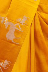 Deer Motif Pure Banarasi Silk Saree