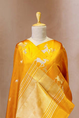 Deer Motif Pure Banarasi Silk Saree