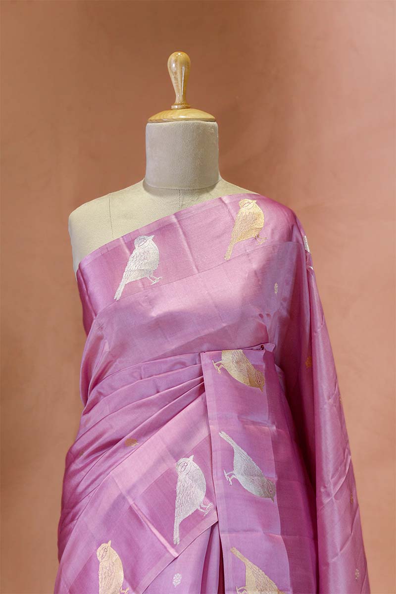 Nita Ambani Inspired Bird Motif Handloom Banarasi Saree