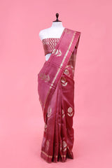 Buy Mauve Pure Banarasi Silk Saree Online