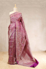 Purple saree, Banarasi Silk Saree, Banarasi saree, pure silk saree, wedding saree, party wear saree​