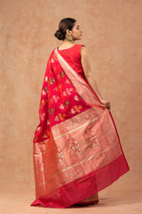 Pink Meenakari Handloom Katan Silk Saree