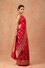 Pink Meenakari Handloom Katan Silk Saree