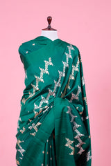 Bottle Green Handloom Banarasi silk Saree