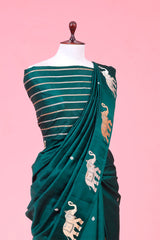 Gaja Motifs Handloom  Banarasi Silk Saree