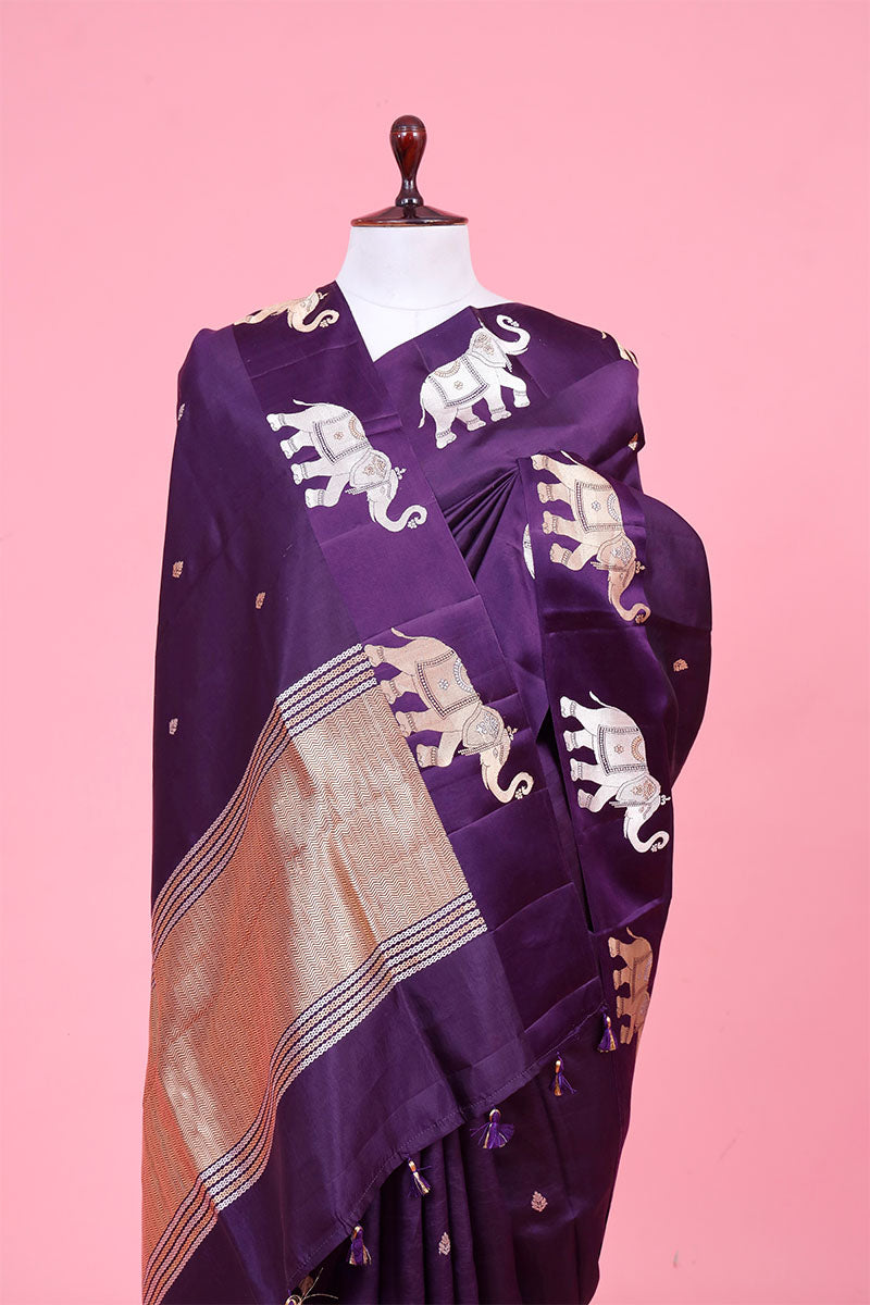 Gaja Motifs Handloom  Banarasi Silk Saree