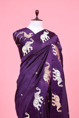 Gaja Motifs Handloom  Banarasi Silk Saree