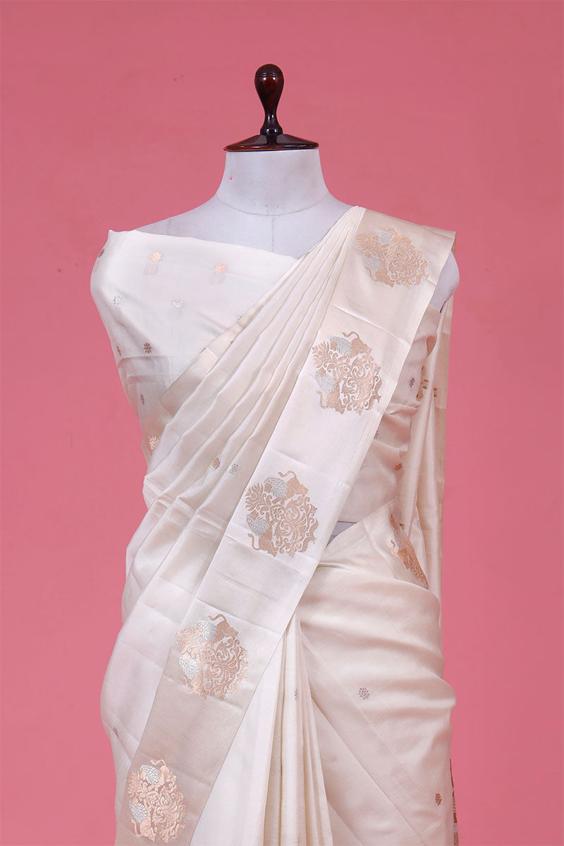 Shikargah Motif Handloom Banarasi Silk Saree