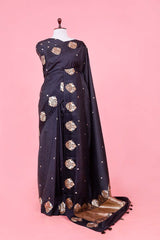 Makar Sankranti saree, Banarasi Silk Saree, Banarasi saree, silk saree, Black saree, wedding saree, party wear saree​