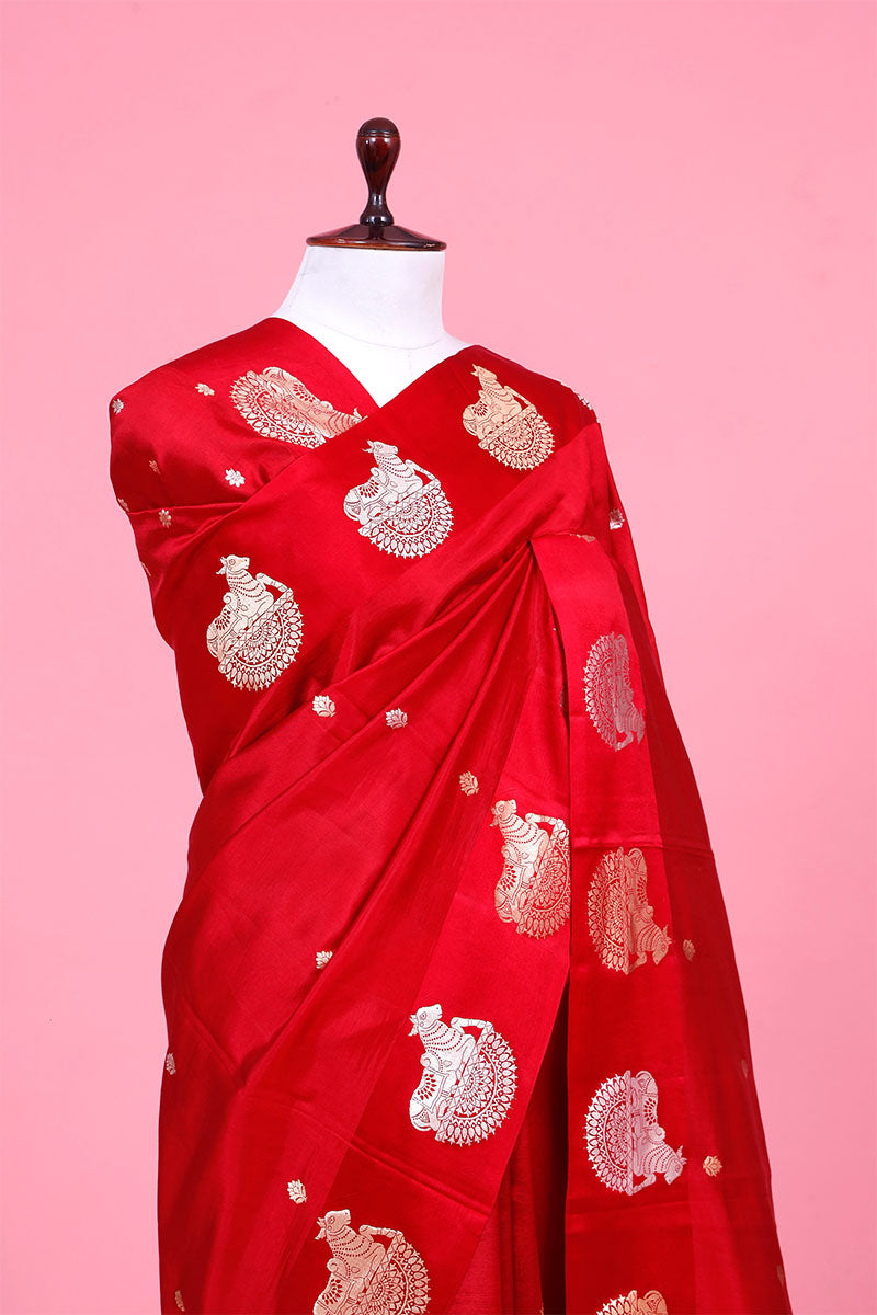 Nandi Motif Handloom Banarasi Silk Saree