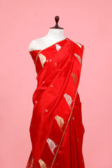 Nita Ambani Inspired Red Saree with Gayatri Mantra