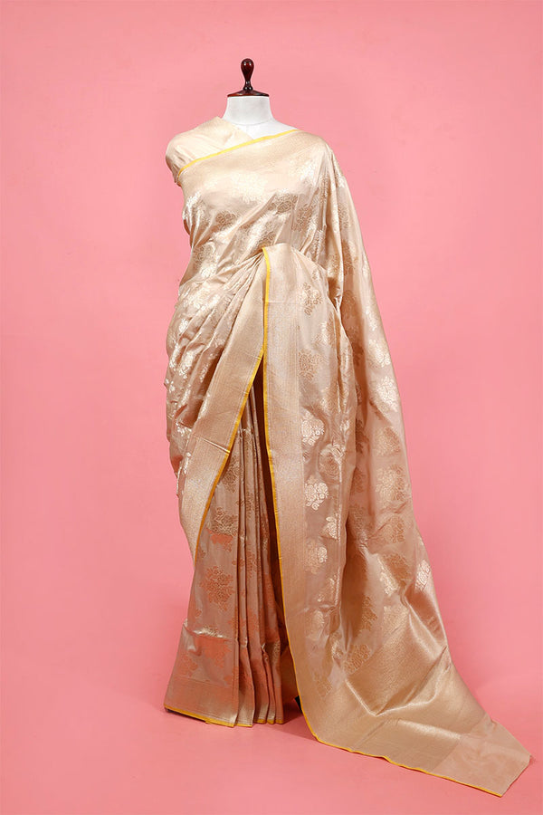 Banarasi Silk Saree, Banarasi saree, silk saree, off white saree, saree for diwali, saree fpr navratri, saree for dussehra 