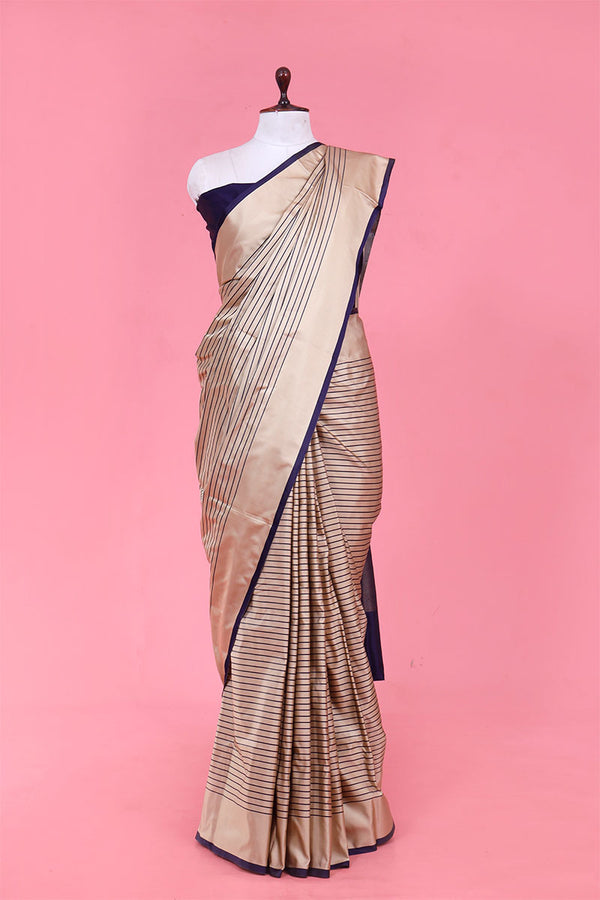 Banarasi Silk Saree, Banarasi saree, silk saree, beige saree, cream saree, saree for diwali, saree for dussehra, saree for karwachauth, handloom saree
