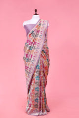 Banarasi Silk Saree, Banarasi saree, silk saree, lilac saree, handloom rangkat saree, katan saree, saree for wedding