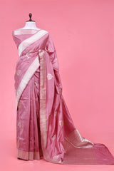 Banarasi Silk Saree, Banarasi saree, silk saree, pink saree, mauve saree, saree for diwali, saree for dussehra