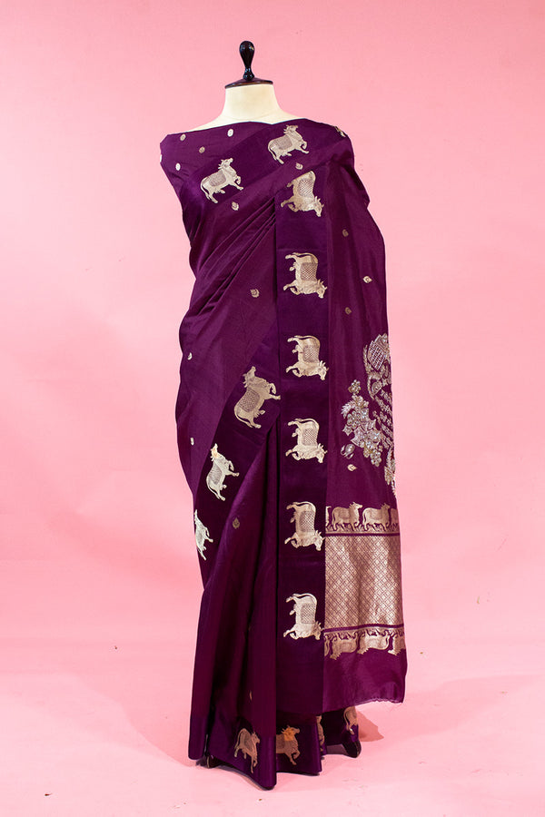 purple saree, silk saree, Banarasi Silk Saree, Banarasi saree, silk saree, wine  saree, diwali saree, festival saree,