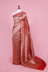 Banarasi Silk Saree, Banarasi saree, silk saree, Red Pichwai saree, brocade saree, saree for wedding 