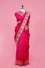 Banarasi Silk Saree, Banarasi saree, silk saree, Magenta Pink saree, wedding saree, party wear saree​