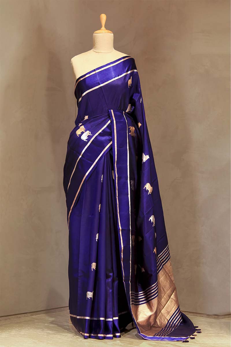 saree, royal blue saree, Blue Saree, wedding saree, bridal saree, silk saree for wedding, silk saree, saree fashion, traditional saree, bollywood saree, indian saree