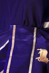 Royal Blue Banarasi Puna Silk Saree with Pichwai Aghanya Motifs