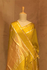 Green Banarasi Puna Silk  Saree with Pichwai Aghanya Motifs