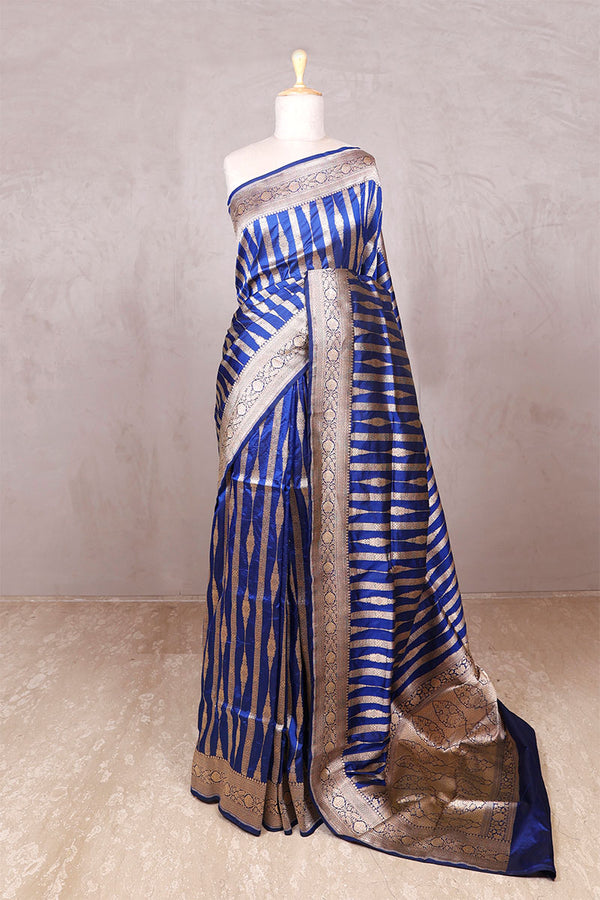 royal blue saree, Banarasi Silk Saree, Banarasi saree, pure silk saree, wedding saree, party wear saree​