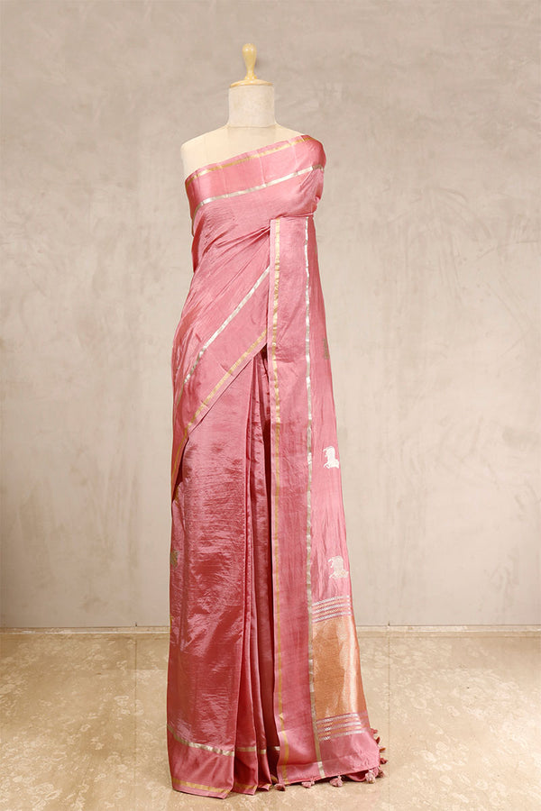 Baby Pink saree, Banarasi Silk Saree, Banarasi saree, pure silk saree, wedding saree, party wear saree​