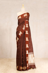 Brown saree, Banarasi Silk Saree, Banarasi saree, pure silk saree, wedding saree, party wear saree​