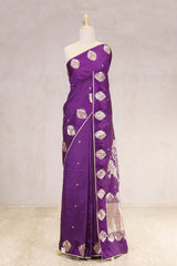 Purple saree, Banarasi Silk Saree, Banarasi saree, pure silk saree, wedding saree, party wear saree​