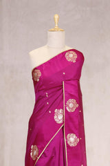 Pink Handloom Banarasi Silk Saree with Gayatri Mantra