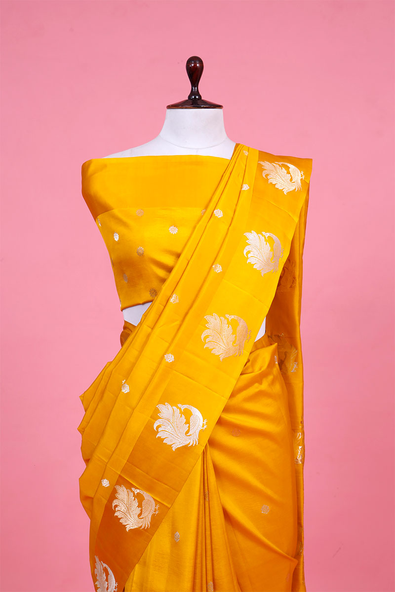 Peacock Motifs Handloom Banarasi Silk Saree