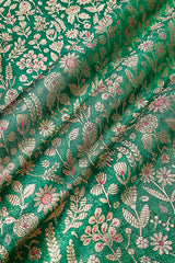 Fabric, green fabric, banarasi fabric, silk fabric, brocade fabric, handloom fabric, indian fabric