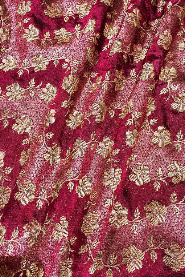 Fabric, red  fabric, maroon fabric, banarasi fabric, silk fabric, brocade fabric, handloom fabric, indian fabric