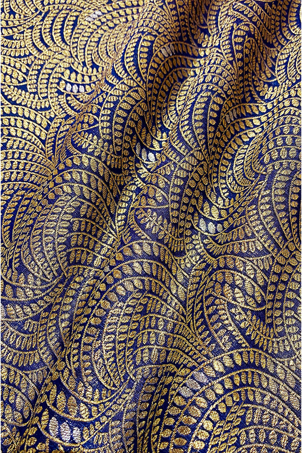 Fabric, royal Blue fabric, banarasi silk  fabric, silk fabric, woven fabric, indian fabric