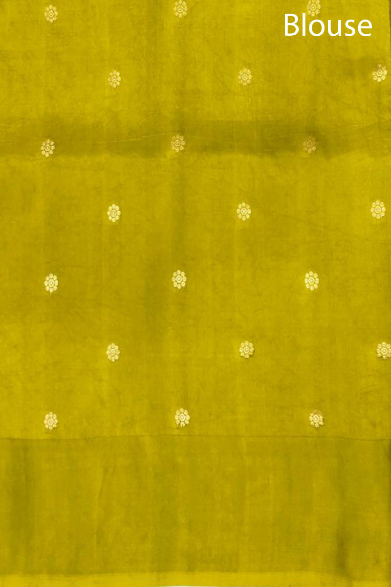 Chartreuse Green Banarasi Silk Saree