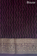 Purple Kalamkari Printed Chanderi Silk Saree