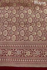 Red & Maroon Handloom Banarasi Saree