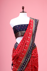 Red Ethnic Woven Silk Saree