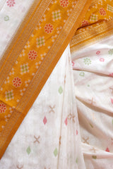 White Ethnic Banarasi Saree