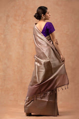 Lavender Grey Soft Silk Saree