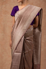 Lavender Grey Soft Silk Saree