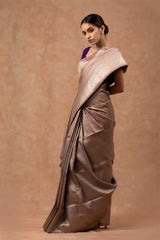 Lavender Grey Soft Silk Saree